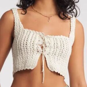 BP Crochet Knit Crop Top S/M